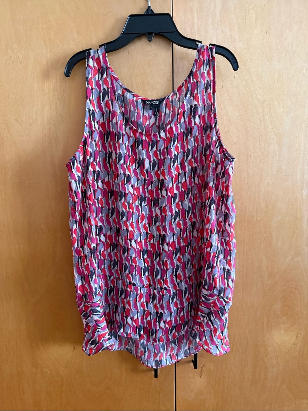NIC+ZOE Pink Multi-Pattern Scoop Neck Sleeveless Top